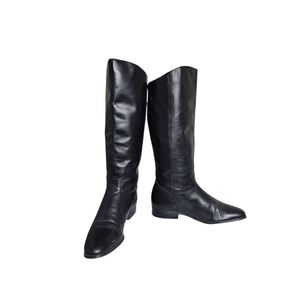 Vintage Riding Boots Made in Brazil Black leather 7.5 M